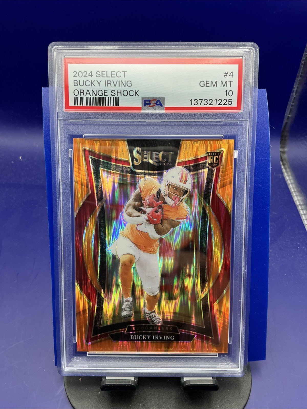 2024 PANINI SELECT ORANGE SHOCK PRIZM #4 BUCKY IRVING /499 PSA 10 Gem Mint