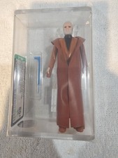 VINTAGE STAR WARS OBI WAN KENOBI 1977 LOOSE GRADED LIGHT  GREY HAIR AFA 80+