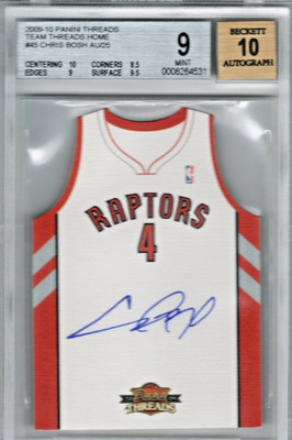 2009-10 Panini Threads Chris Bosh Auto /25 #45 BGS 9 Auto 10 Raptors