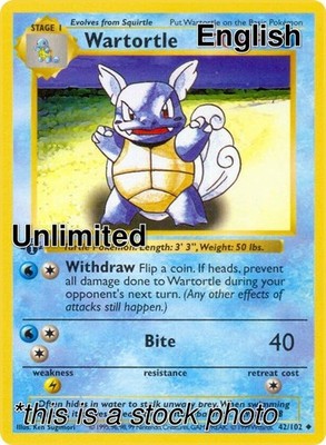 Wartortle [Unlimited HP - Base Set (Shadowless) 042/102]