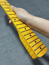 21Frets stainless steel Frets yellow Maple electric guitar neck DIY 25.5 In