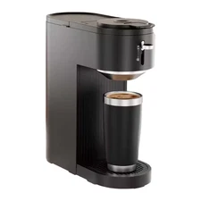 1-Cup Drip Coffee Maker with 2-Holders for Capsule and Ground, Adjustable Funnel