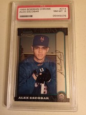 1999 Bowman Chrome Alex Escobar #214 Graded PSA 8 Rookie Baseball Card. rookie card picture