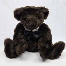 vintage 1997 Vermont Teddy Bear featuring rich dark chocolate brown fur 16"