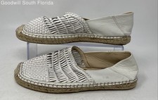 Sam Edelman Womens White Woven Leather Slip-On Espadrille Flats Size 7