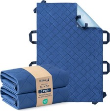 Positioning Bed Pad 34 x52 with 8 Reinforced Handles 2 Pack Reusable Waterproof