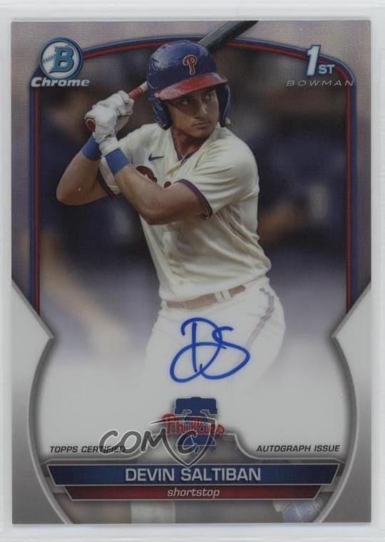 2023 Bowman Draft Chrome Prospect Refractor /499 Devin Saltiban #CDA-DS Auto