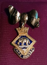 Vintage Royal Navy Sweetheart Brooch - HMS Ganges In VGC Made In England