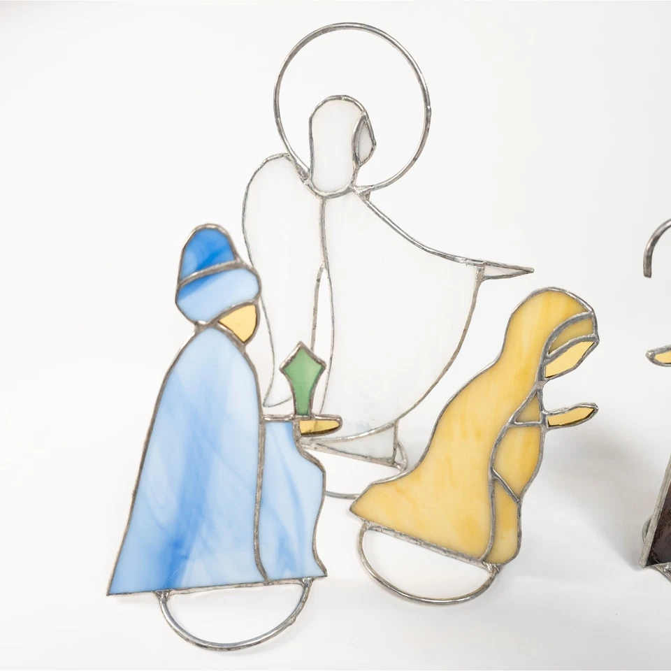 Belén vitral vintage 1979 - No Baby Jesus Foto 2 de 4