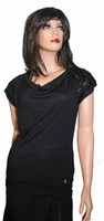 Damen T-SHIRT Kurzarm Shirt Schwarz Cecilia 14310574 Paietten Gr. Xs 34 Neu