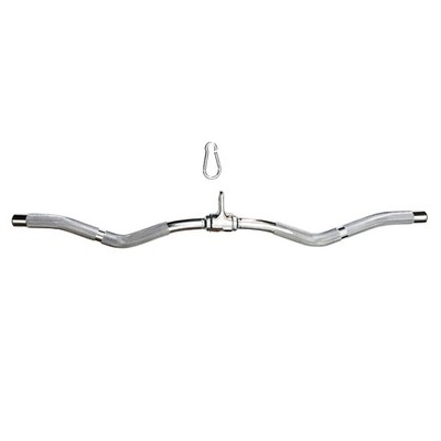 Lat Cable Machine Attachment Curl Pulldown Barbell Revolving Bar, Multi-Exerc...