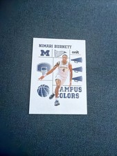 2026 ONIT Michigan Wolverines BASKETBALL card NIMARI BURNETT Campus Colors White