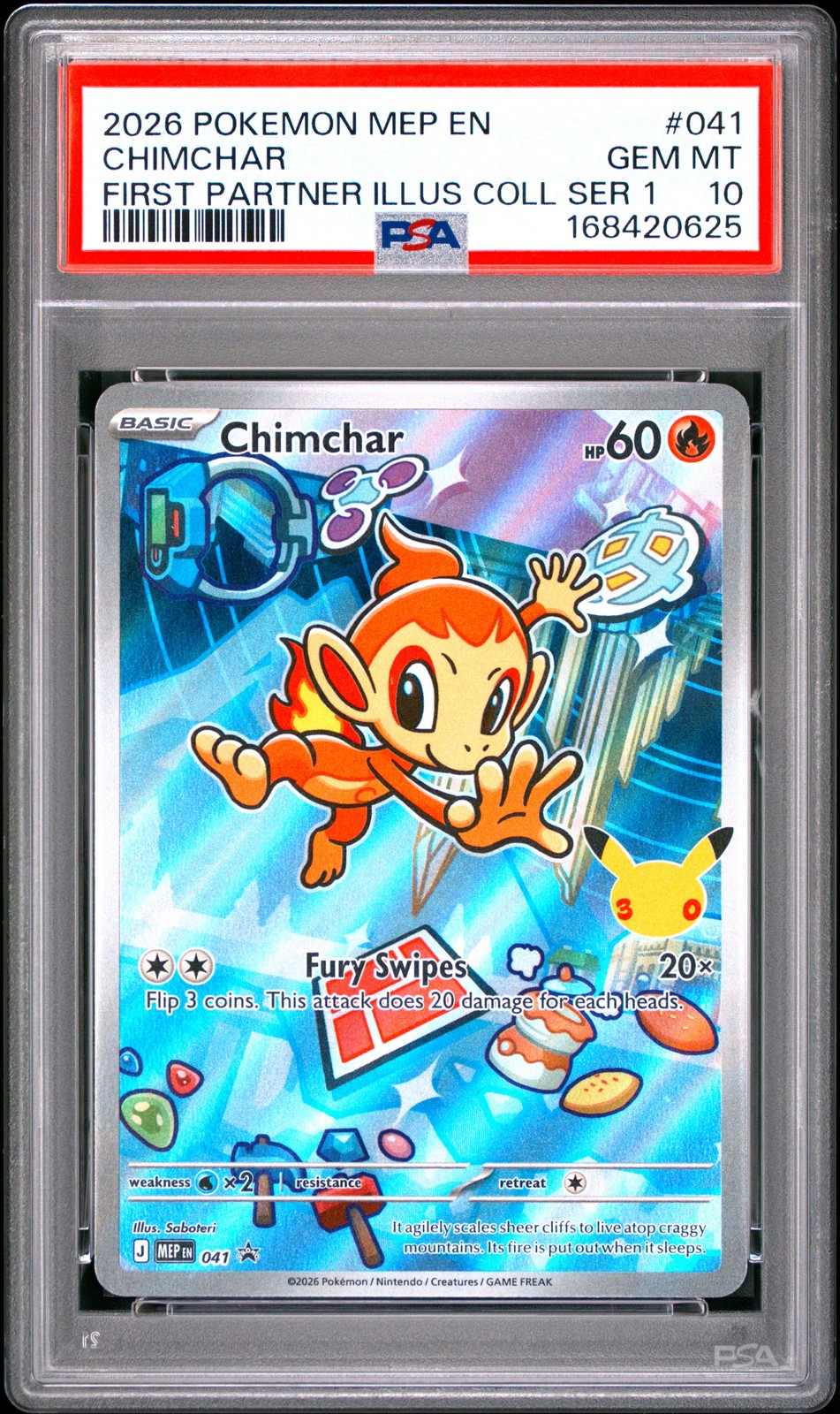 2026 POKEMON MEP EN-ME BLACK STAR PROMO #041 CHIMCHAR PSA 10