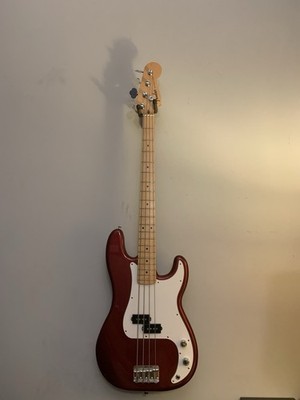 Fender Precision Bass Red Electric Bass Guitar 4 String Maple Neck Solid Body