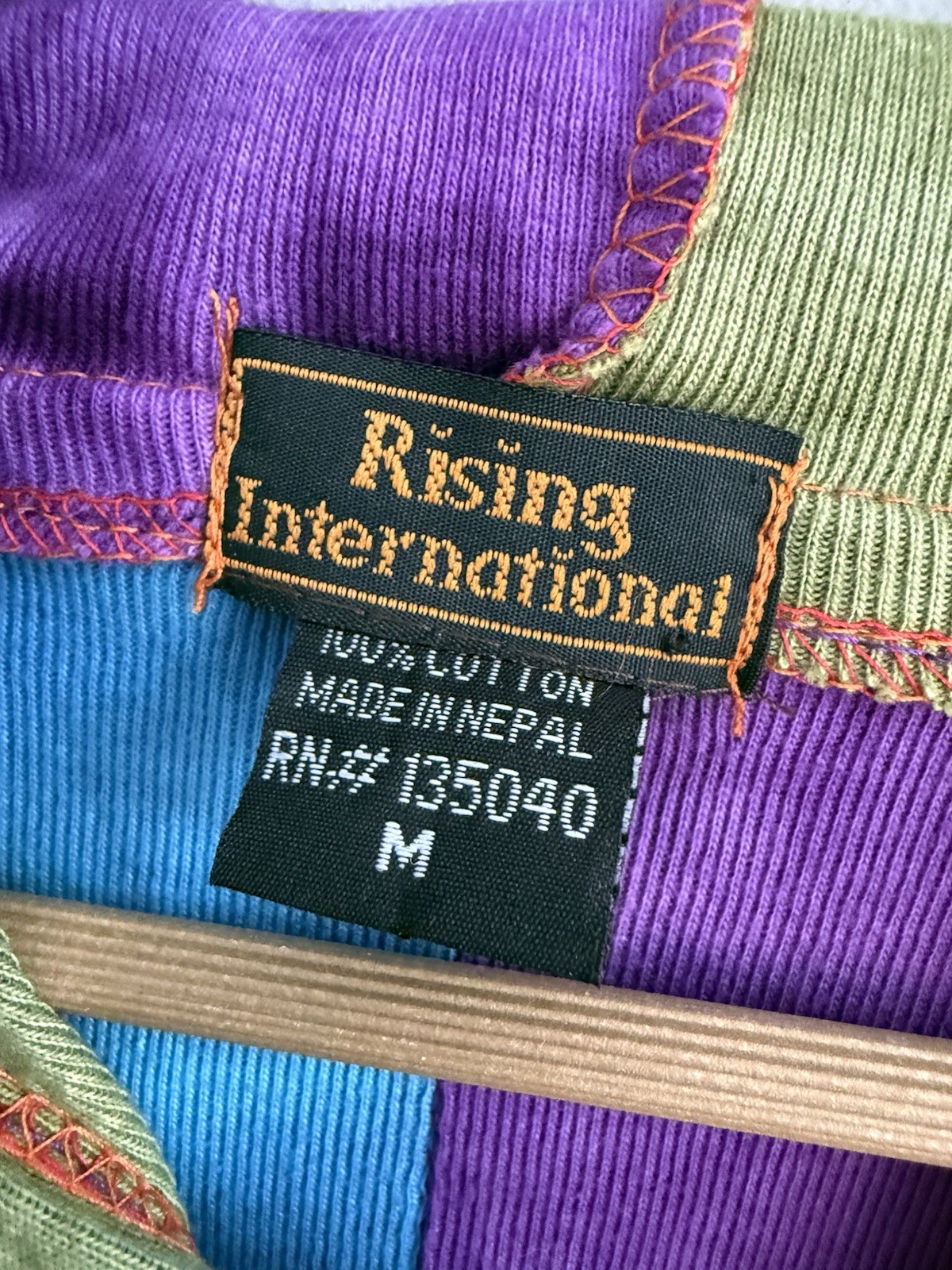 Rising International Full Zip Patchwork Hoodie Dy… - image 5