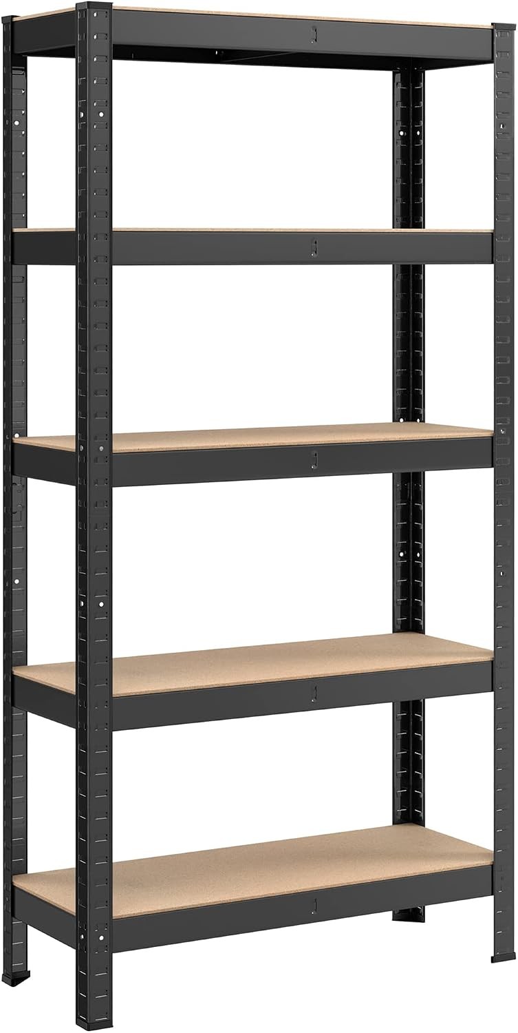 SONGMICS 5-Tier Shelving Unit Steel for Garage Shed Heavy Duty 650kg Load 30 x
