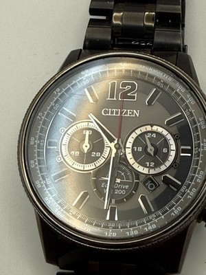 Citizen Eco-Drive 43mm Stainless Steel Case Gray Bracelet Men's Watch USED