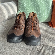 Mens Cotton Traders Waterproof Brown Lace Up Walking Hiking Trekking Shoe Size 8
