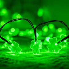 2 Pack 50 LED St. Patrick'S Day Shamrock String Light, Battery Operated Clover S