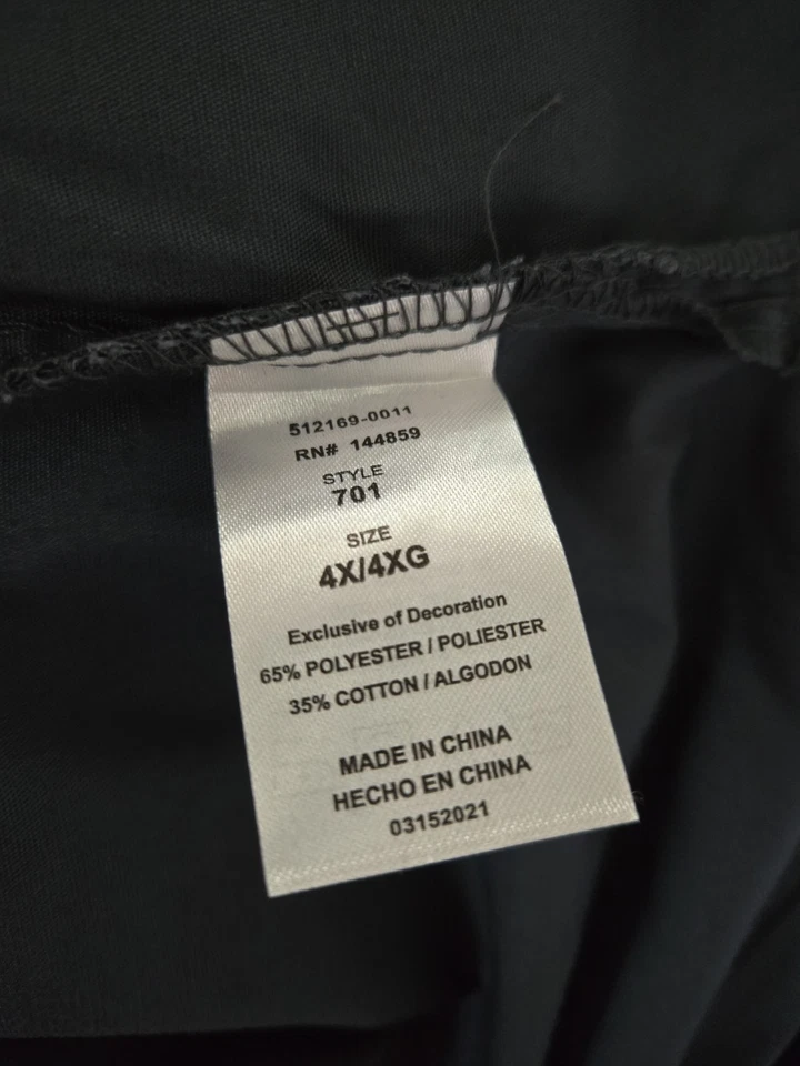 NWT-ADAR UNIVERSAL Scrub Top Size 4XL-PEWTER/Grey V-Neck-Chest 31"/L 30.5" - Image 4 of 4