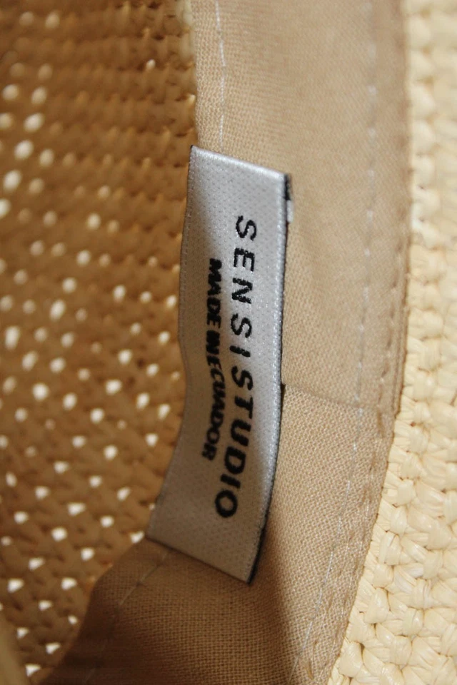 Sensi Studio Womens Woven Straw Shell Pom Pom Tie Cloche Hat White One Size - Image 4 of 4