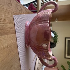 Arthur Wood Pink Lustreware Mantel Vase 2 Handles Vintage Made In England