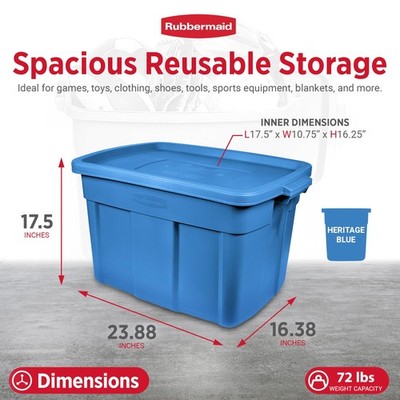 Rubbermaid Roughneck Tote 18 Gallon Storage Container - Heritage