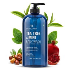 Botanic Hearth Tea Tree  Mint Body Wash, 16 fl oz 16 Fl Oz Pack of 1 , Blue