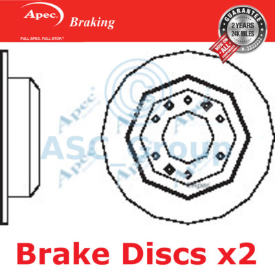 2x Apec BRAKING 324mm Solid OE Qualität Ersatzteil Bremsscheiben (Paar) DSK2564