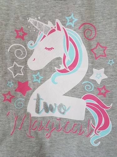 Mädchen Shirt Geburtstagsshirt Baumwollshirt Kurzarmshirt 2. Geburtstag Zahl 2 - Bild 2 von 2