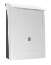 Rottner Posta Kunststoff PVC Plastic Lockable Mailbox Cylinder Lock White