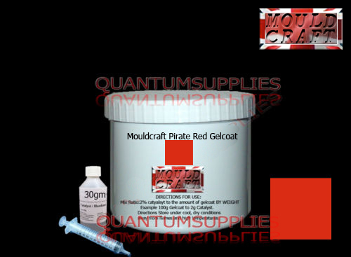Kit GELCOAT ROJO PIRATA 250g - PARA MOLDES DE FIBRA DE VIDRIO / etc.. Aprobado por Llyods - Imagen 1 de 1