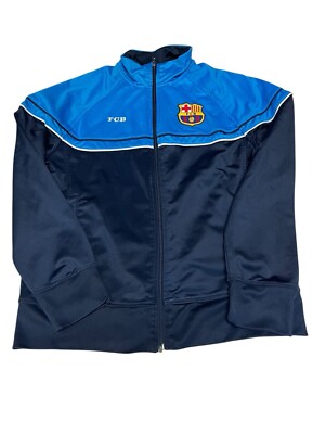 Genuine FCB Blue Barcelona Zip Up Active Wear Full Zip Zipped Jacket MEDIUM