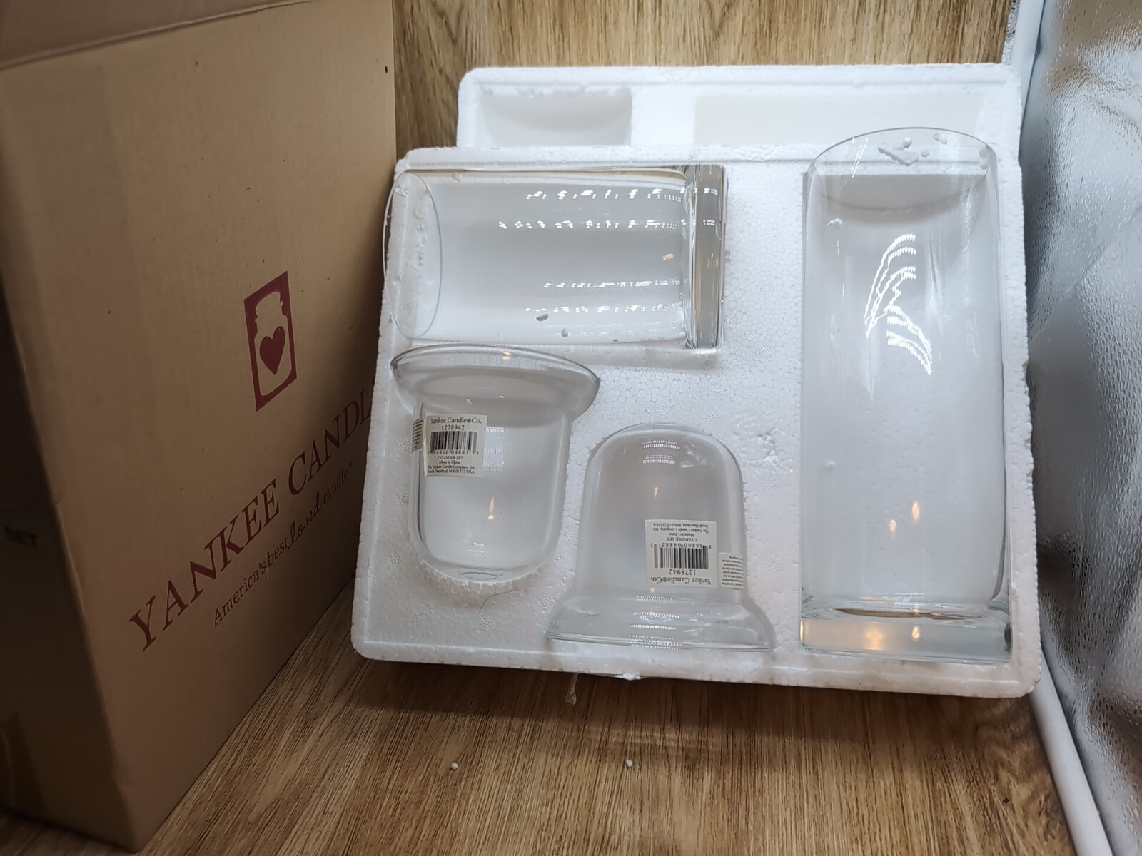 Yankee Candle Clear Glass Cylinder Votive Pillar Candleholders Set of 2 (4pc)