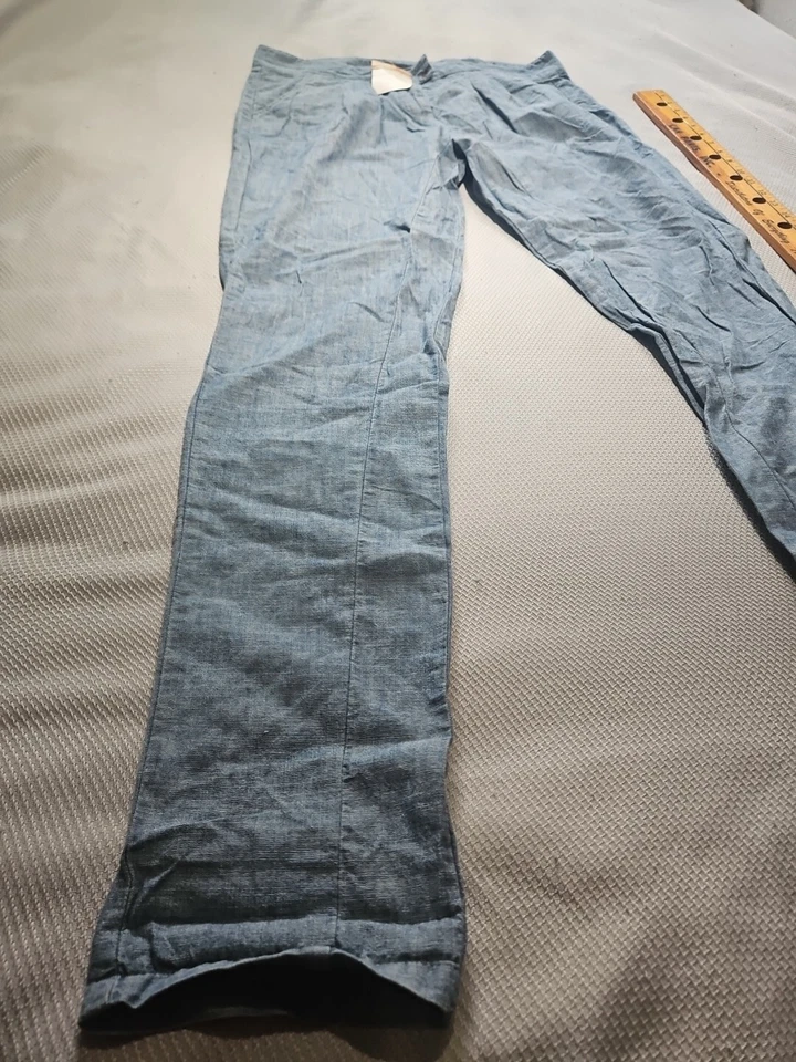 NUEVO CON ETIQUETAS PANTALONES ROPA ALTERNATIVA MUJER GRANDES AZUL PUNTO TOBILLO ALGODÓN PANTALONES Foto 4 de 4