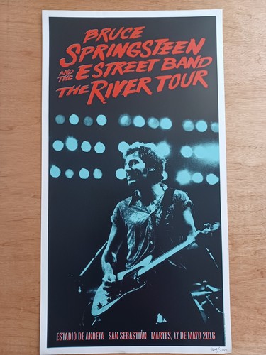 Bruce Springsteen 2016 Limited Numbered Tour Poster Italy San Sebastian May 17