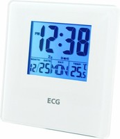 Ecg Dh 009 Glass Design Radio Alarm Clock With Indigo Lighting White Ecg Dh 009 Glass Design Radio Alarm Clock With Indigo Lighting White