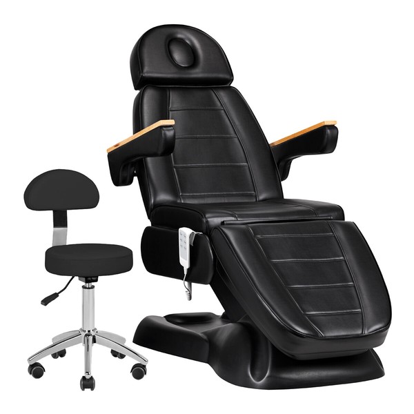 Kosmetikliege Kosmetikstuhl Elektrische 273B 3 Schwarz + Hocker Set-image