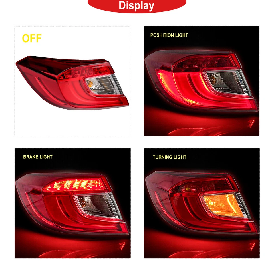 For 2018-2022 Honda Accord Tail Light Taillight Brake Lamp Rear Left Driver Side Foto 2 de 4