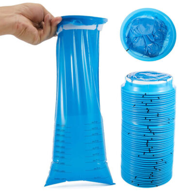Vomit Bags for Car, 50 Packs Emesis Bags - Travel Motion Sick Throw up Blue Barf