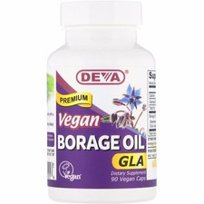 Deva, Vegan, Premium Borage Oil, GLA, 90 Vega...