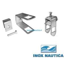 STAFFA DI FISSAGGIO RULLO LATERALE FORO QUADRO 40mm PER CARRELLI TRASPORTO BARCA