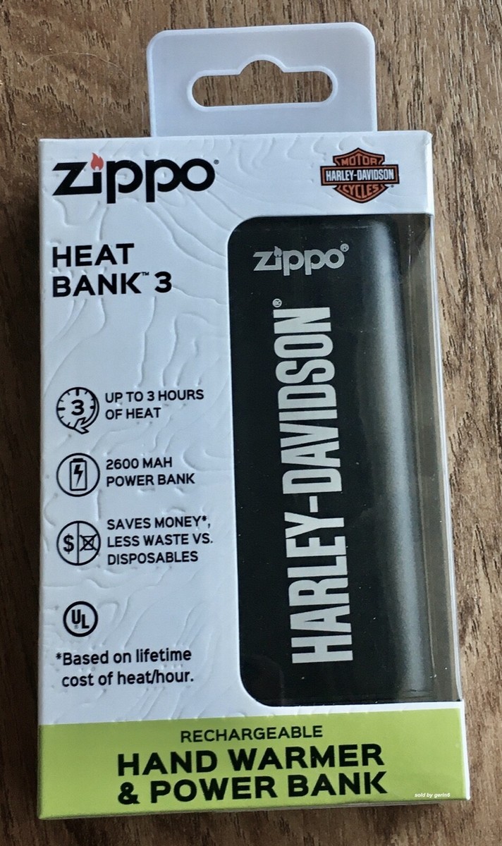 Zippo Black Harley Davidson Hand Warmer & Power Bank, 40145, New