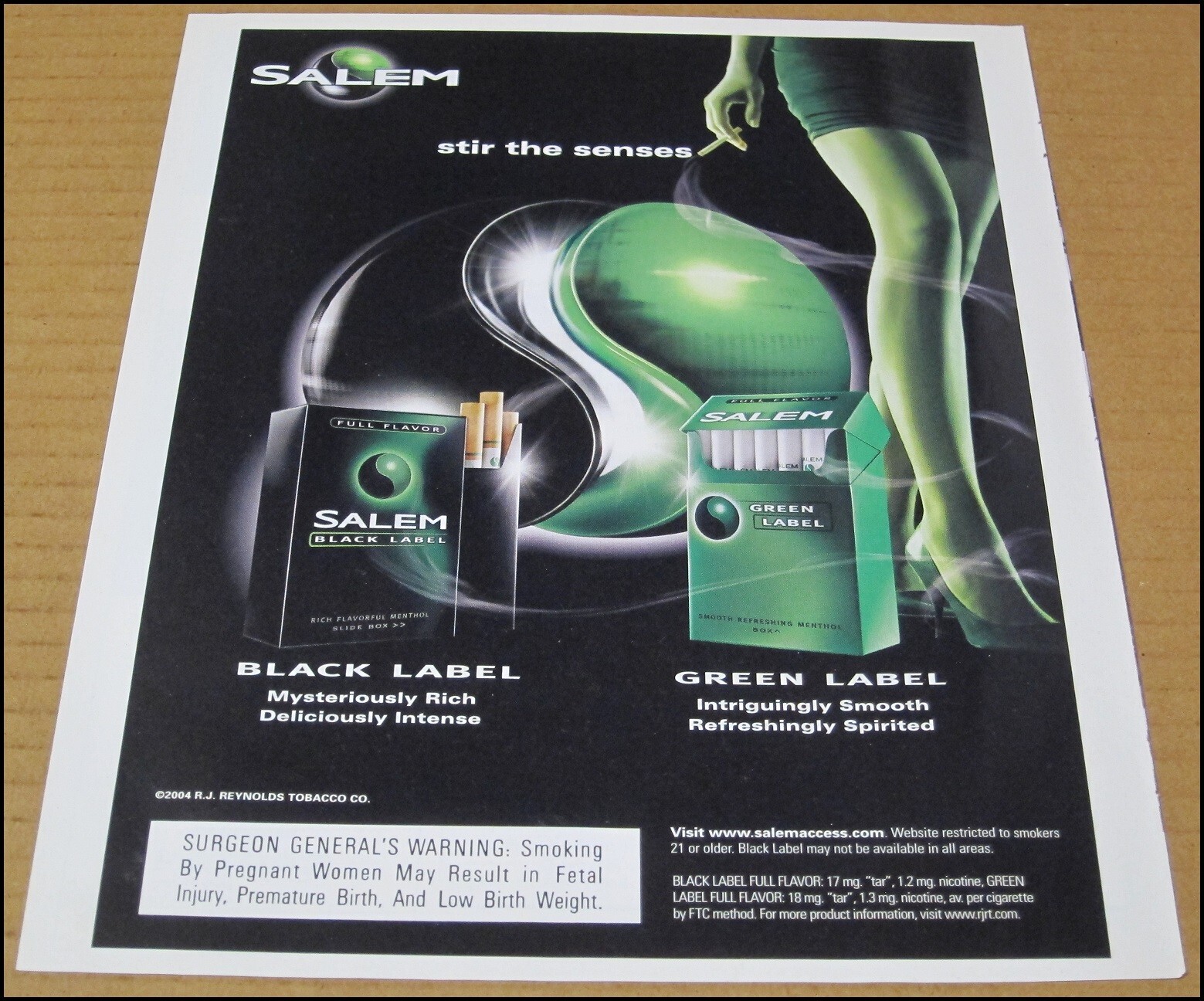 Сигареты для коллекционера 2004 Salem Cigarettes Print Ad Advertisement Black  Label Green Label Vintage - 227355843228 - купить на eBay.com (США) с  доставкой в Украину