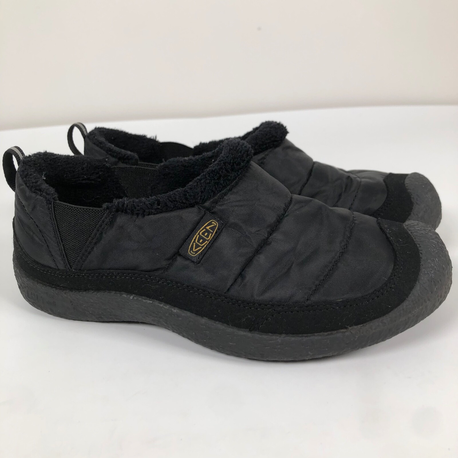 Scarpe casual impermeabili foderate in pile nylon nero taglia 5 US Keen Howser grandi