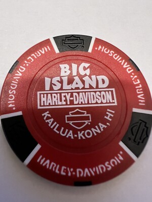 Harley Davidson BIG ISLAND Poker Chip Kailua- Kona , Hi H.D.  DEALER