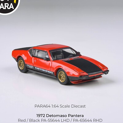 Paragon PARA64 1/64 1972 De Tomaso Pantera Red / Black