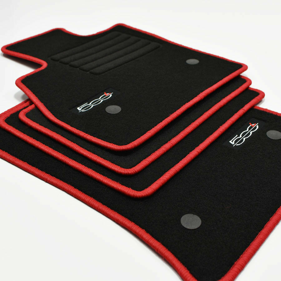 Tapis de sol Fiat 500L 500 L depuis 2012 moquette velours noir avec logo