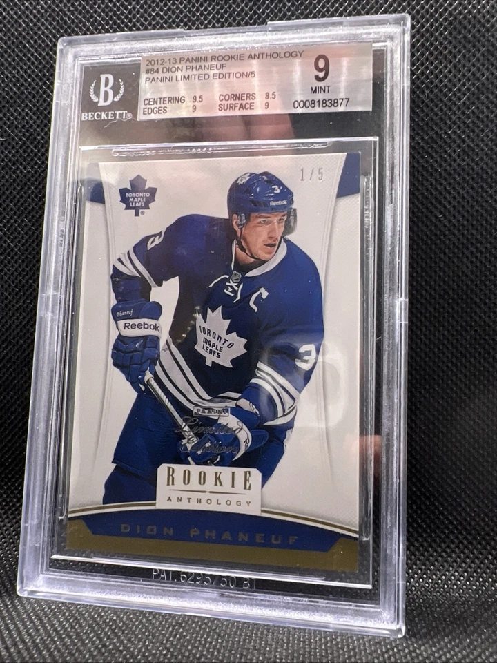 2012-13 Panini Rookie Anthology #01/05 BGS 9 MINT Dion Phaneuf Limited Editions - Image 3 of 4