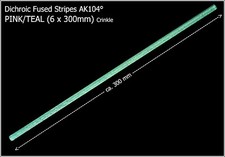 (35,00€/m) Dichroytische Glasstreifen PINK/TEAL (Crinkle) 6x300mm